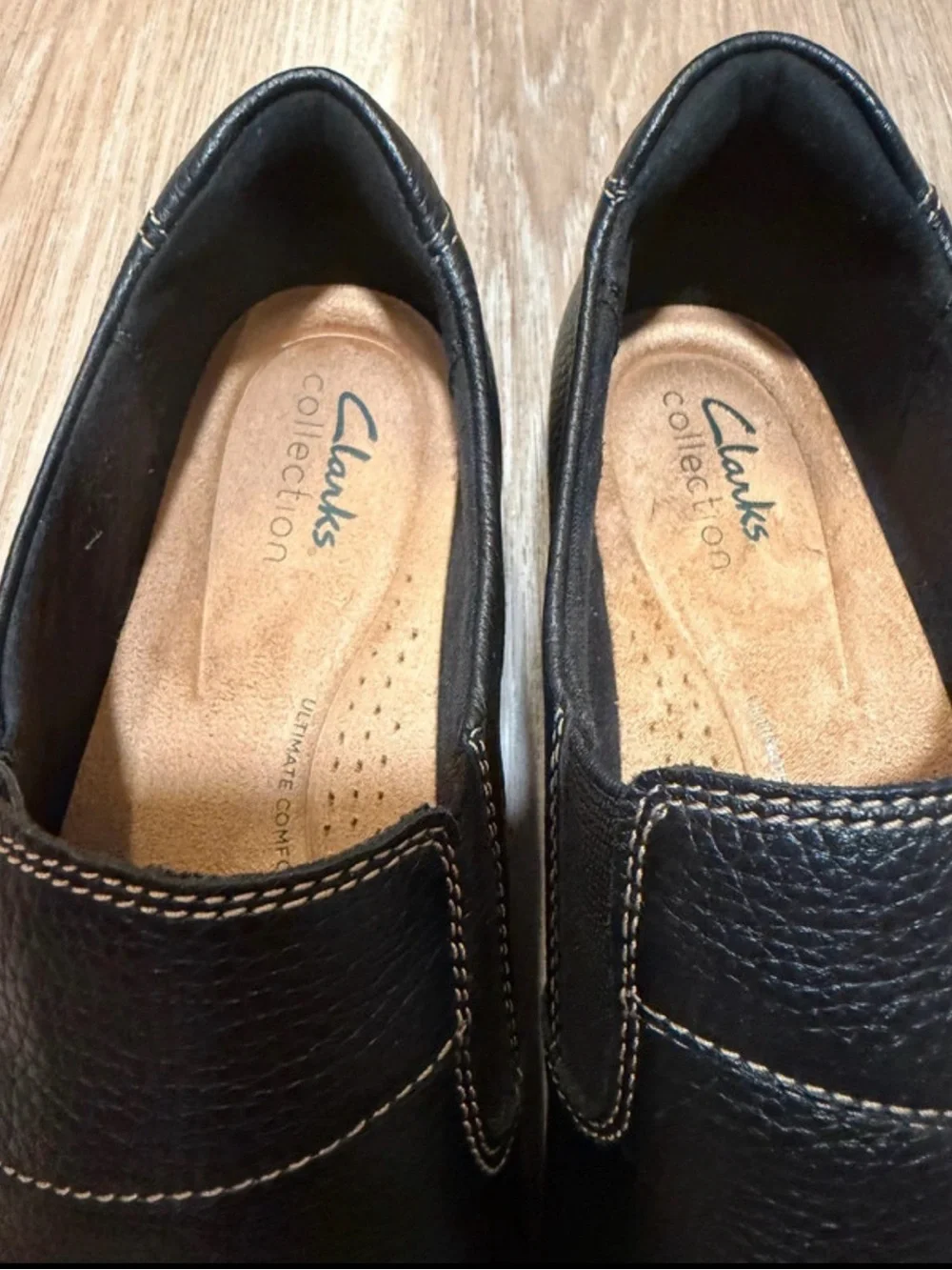 NEW Clarks Cushioned Zip Loafer Flats Size 10 Wide Womens Shoes Pebble Leather
